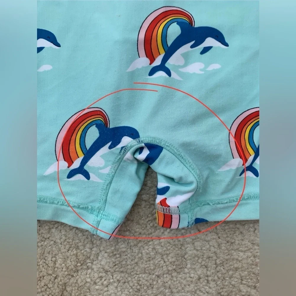 Hanna Andersson Size 80, 18-24 Months Rainbow Dolphin Print Rash Guard Swimsuit